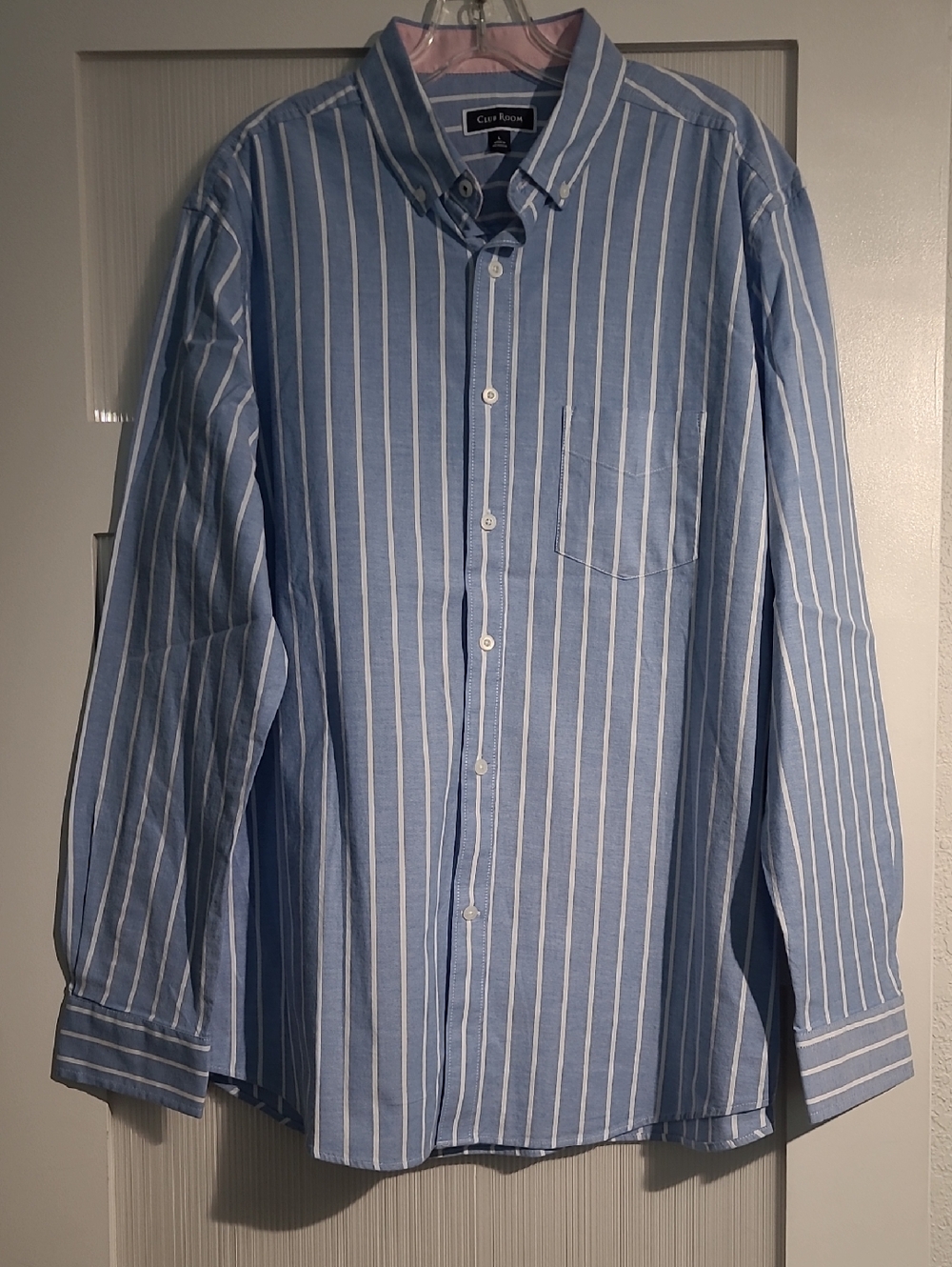 Club Room Light Blue and White Striped Button-Down Shirt